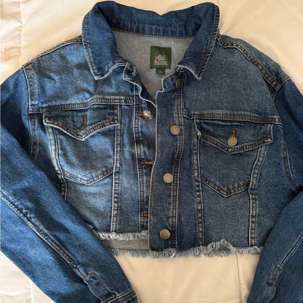 Wild Fable Blue Cropped Jacket